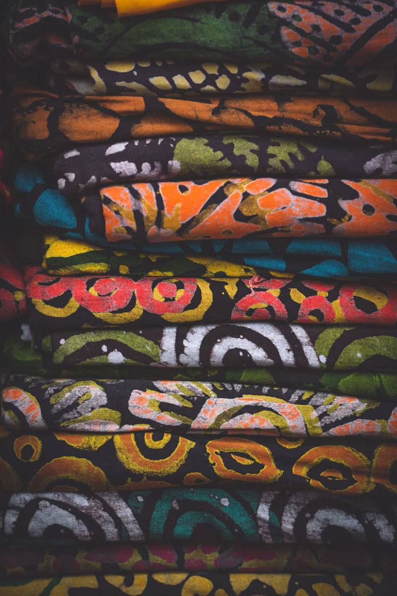 Colorful Caribbean textiles representing West Indian cultural heritage